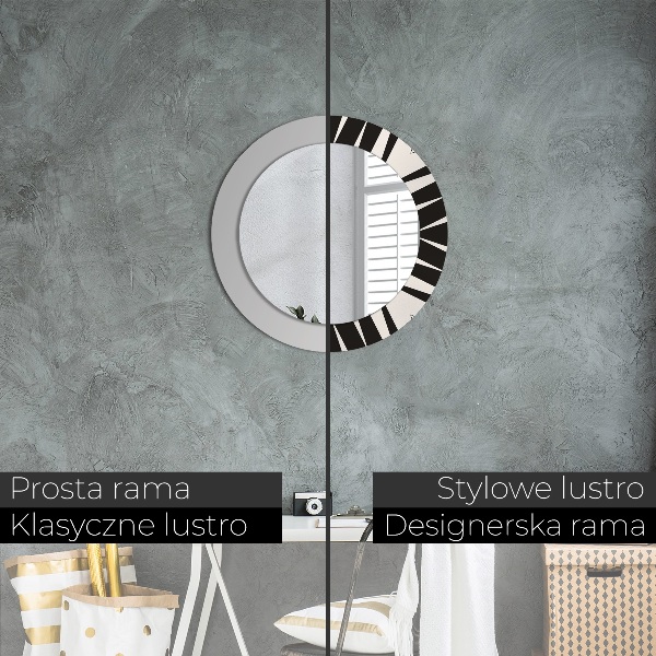 Specchio tondo stampato Geometria di astrazione
