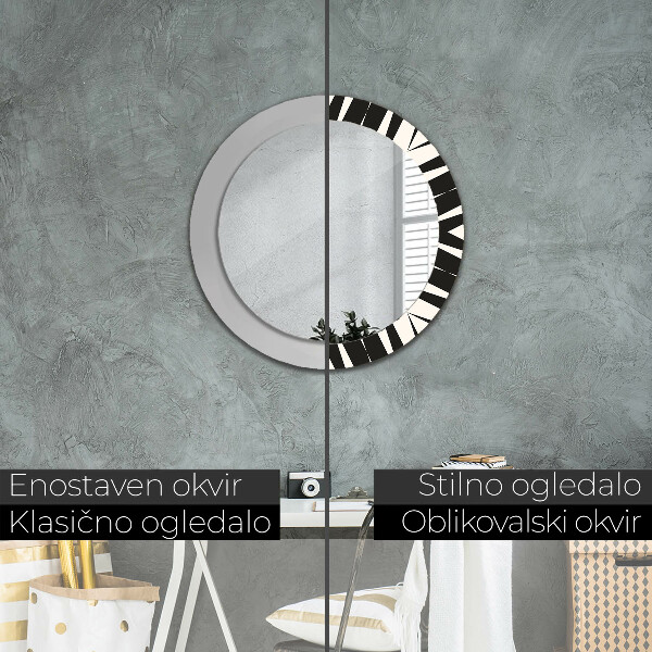 Specchio tondo stampato Geometria di astrazione