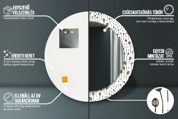 Specchio tondo decoro Disegno floreale