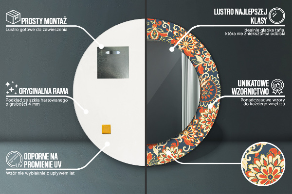 Specchio tondo decoro Illustrazione dell'anno di fiori