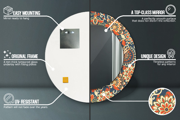 Specchio tondo decoro Illustrazione dell'anno di fiori