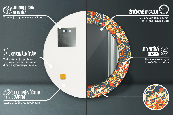 Specchio tondo decoro Illustrazione dell'anno di fiori