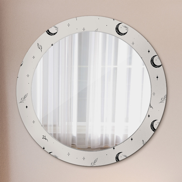 Specchio tondo decoro Piante floreali di doodle