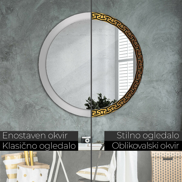 Specchio tondo decoro Ornamento greco