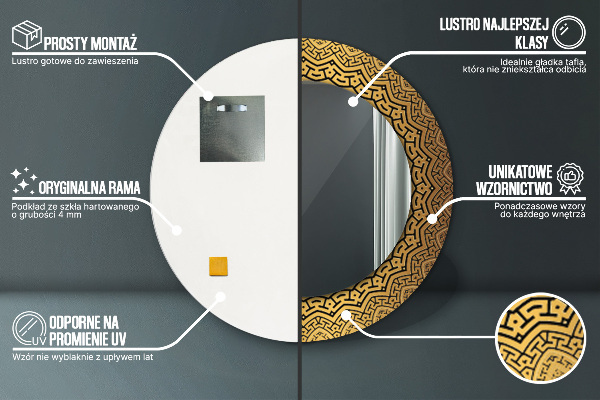 Specchio tondo decoro Ornamento greco