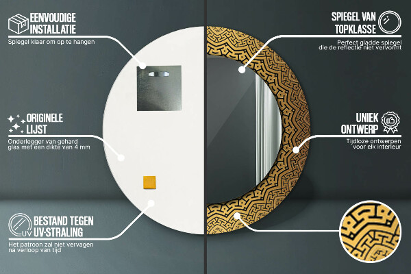 Specchio tondo decoro Ornamento greco