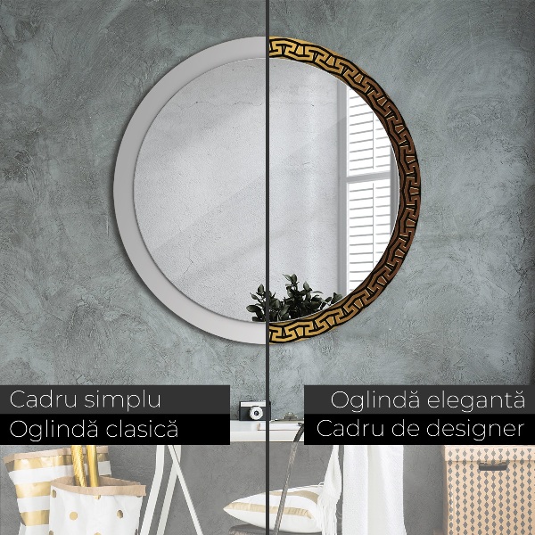 Specchio tondo decoro Ornamento greco