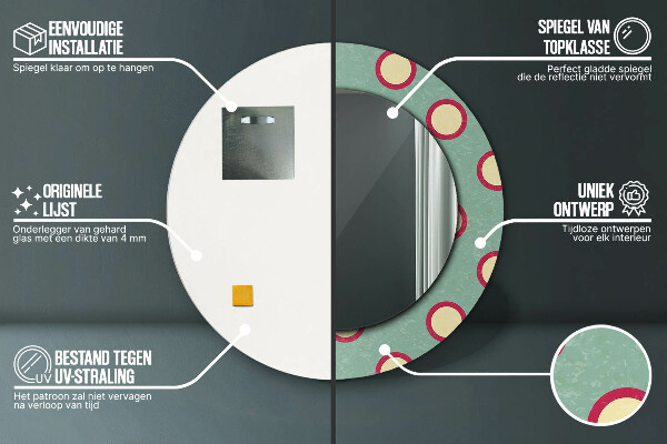 Specchio tondo decoro Punti