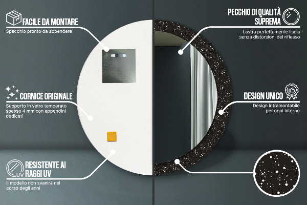Specchio tondo decoro Punti caotici