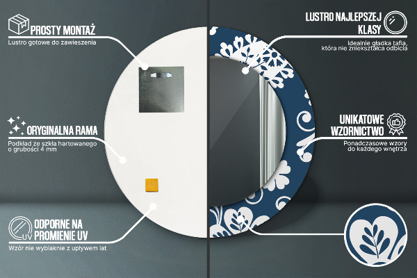 Specchio tondo decoro Composizione di Paisley