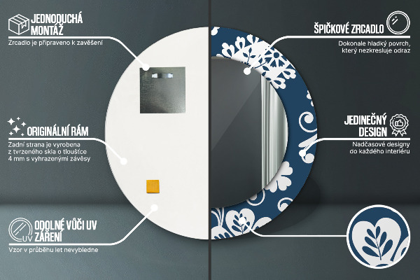 Specchio tondo decoro Composizione di Paisley