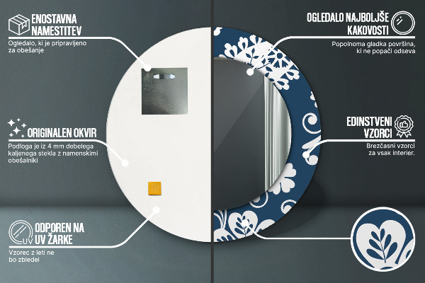 Specchio tondo decoro Composizione di Paisley