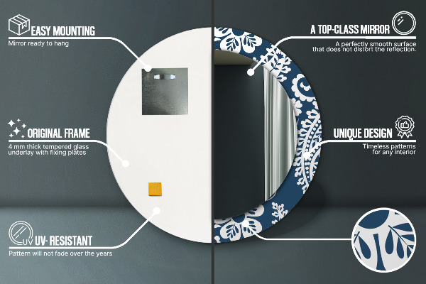 Specchio tondo decoro Composizione di Paisley