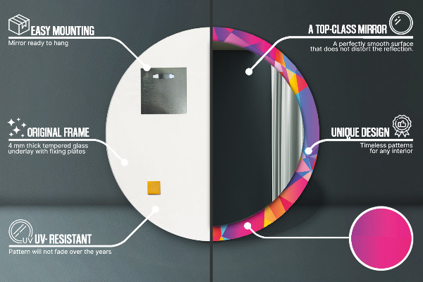 Specchio tondo decoro Composizione geometrica