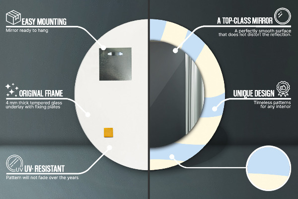 Specchio tondo decoro Forma astratta