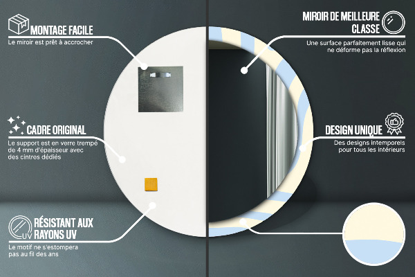 Specchio tondo decoro Forma astratta