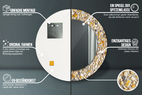 Specchio tondo decoro Pattern lastrico