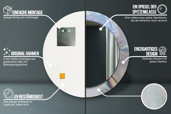 Specchio tondo decoro Trama olografica