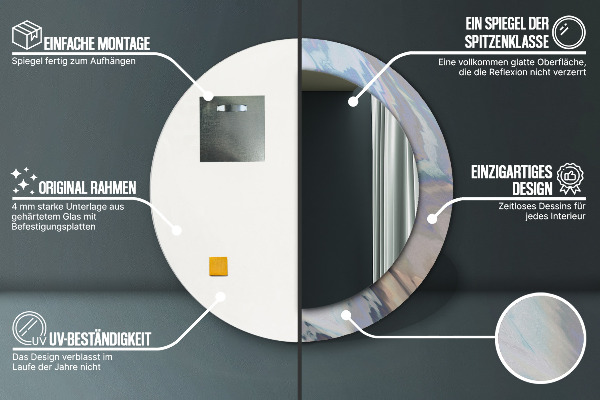 Specchio tondo decoro Trama olografica