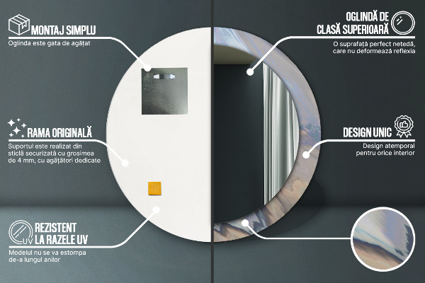 Specchio tondo decoro Trama olografica