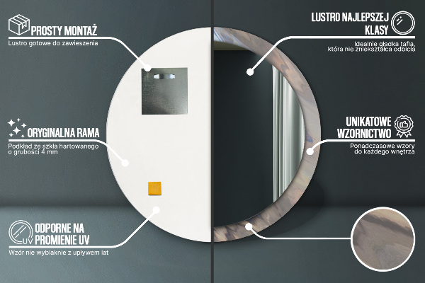 Specchio tondo decoro Trama olografica