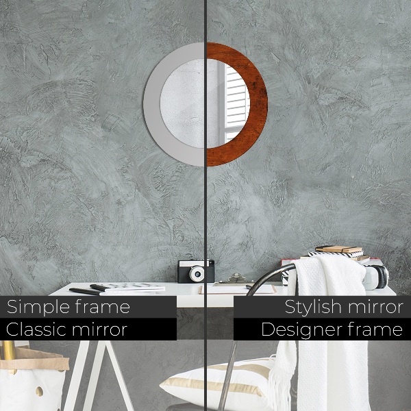 Specchio tondo decoro Legno naturale