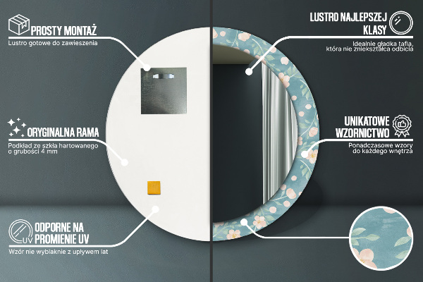 Specchio tondo decoro Pattern floreale