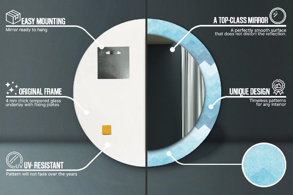 Specchio tondo decoro Motivo Chevron