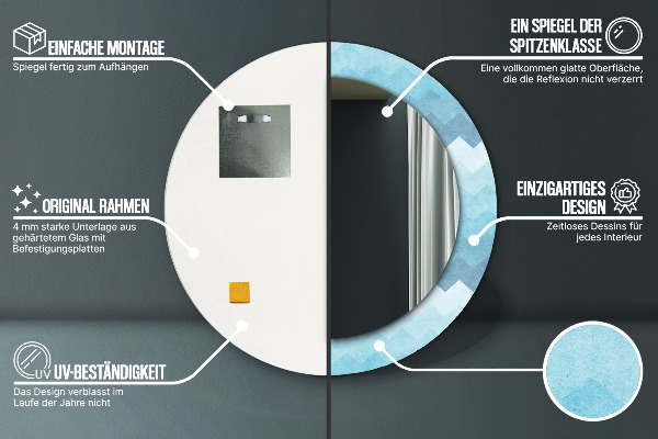 Specchio tondo decoro Motivo Chevron