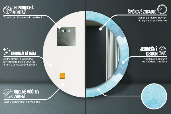 Specchio tondo decoro Motivo Chevron