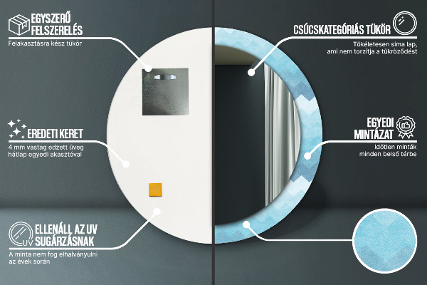 Specchio tondo decoro Motivo Chevron