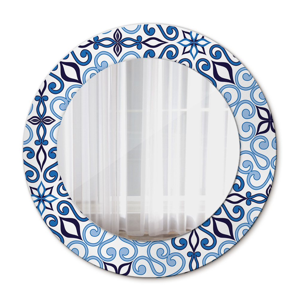 Specchio tondo decoro Pattern arabo blu