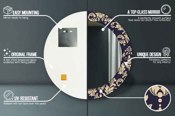 Specchio tondo decoro Pattern floreale