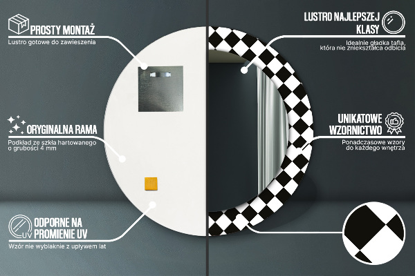 Specchio tondo decoro Scacchi da scrivania