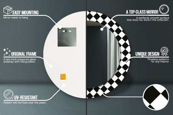 Specchio tondo decoro Scacchi da scrivania