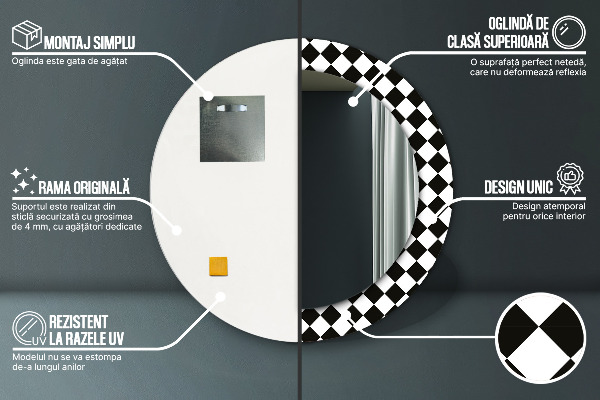 Specchio tondo decoro Scacchi da scrivania