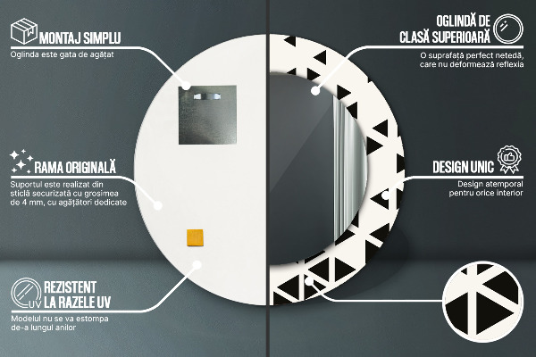 Specchio tondo decoro Geometrico astratto