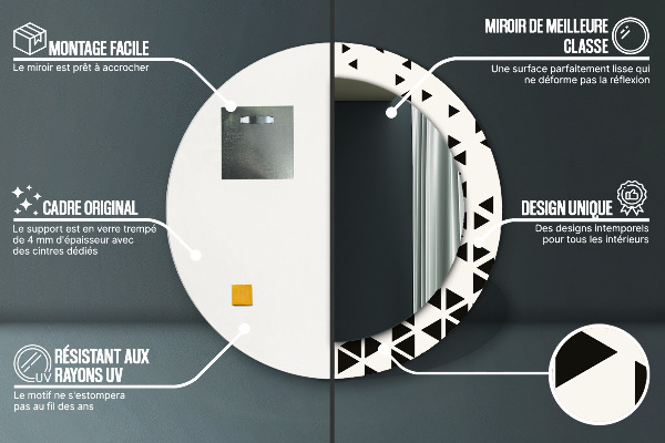 Specchio tondo decoro Geometrico astratto