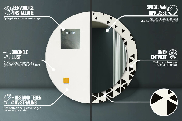 Specchio tondo decoro Geometrico astratto