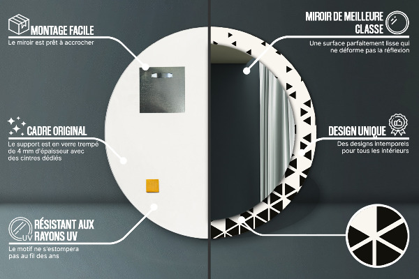 Specchio tondo decoro Geometrico astratto