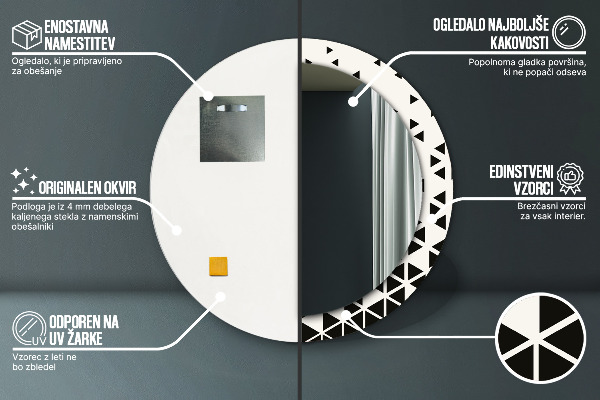 Specchio tondo decoro Geometrico astratto