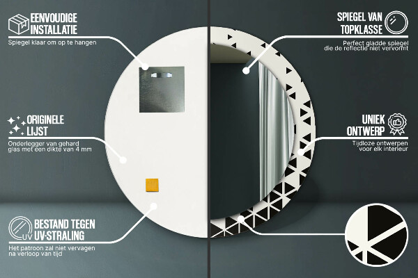 Specchio tondo decoro Geometrico astratto