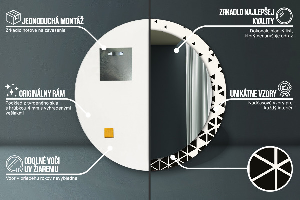 Specchio tondo decoro Geometrico astratto