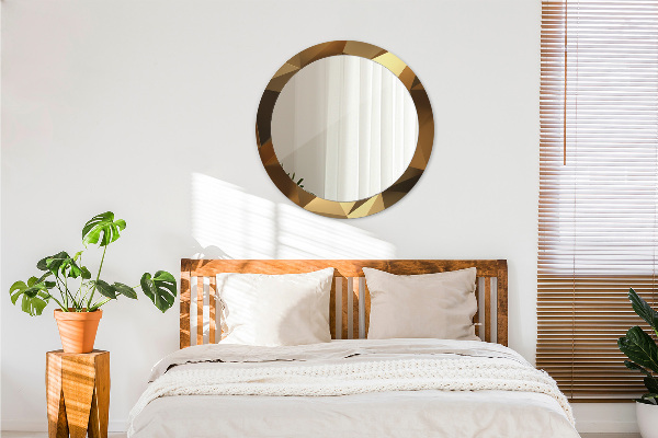 Specchio tondo decoro Astrazione d'oro