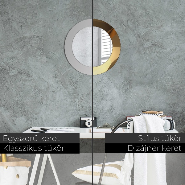 Specchio tondo decoro Astrazione d'oro