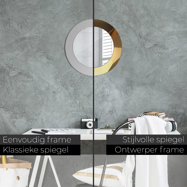 Specchio tondo decoro Astrazione d'oro