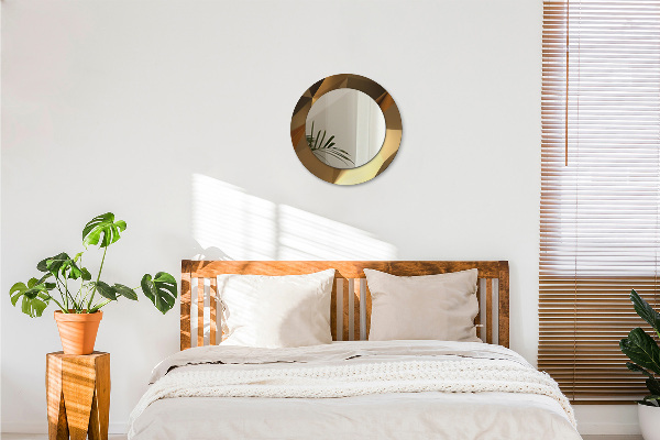 Specchio tondo decoro Astrazione d'oro