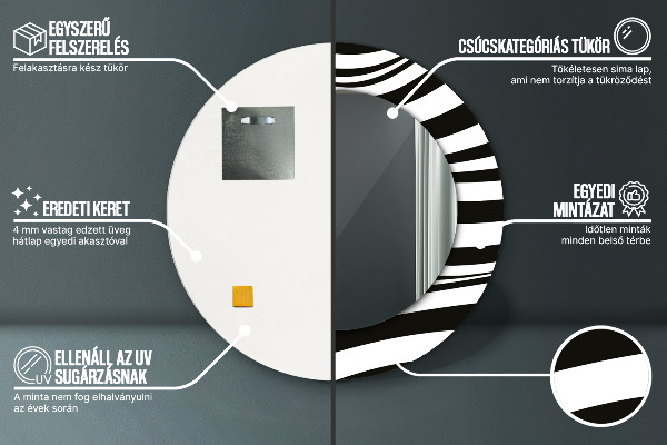 Specchio tondo decoro Onda astratta