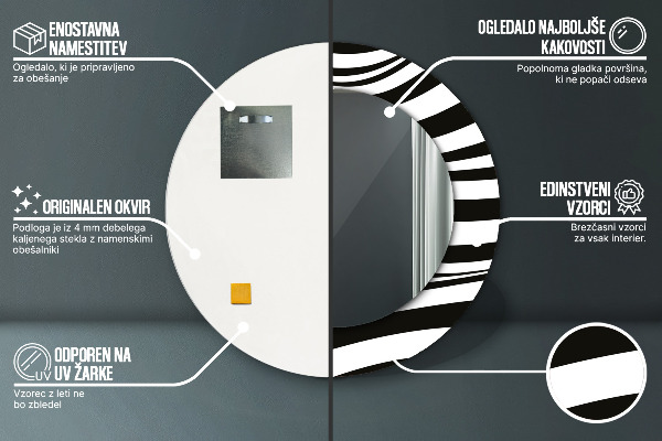 Specchio tondo decoro Onda astratta