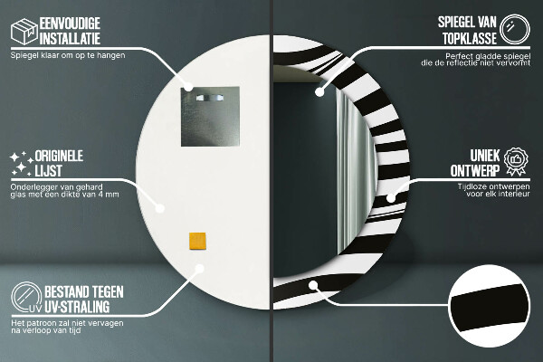 Specchio tondo decoro Onda astratta